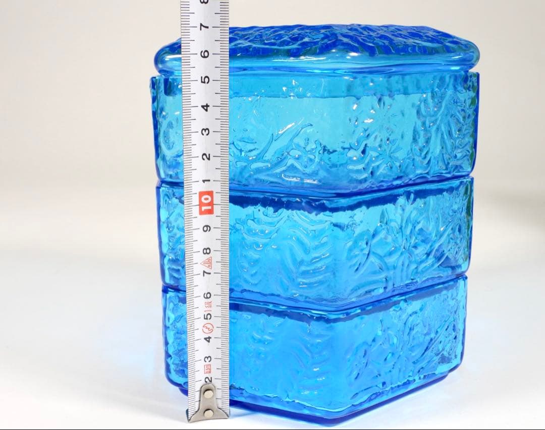 『江戸吹硝子　六角縁高』『清昌堂やました謹製』三段重箱 茶道具