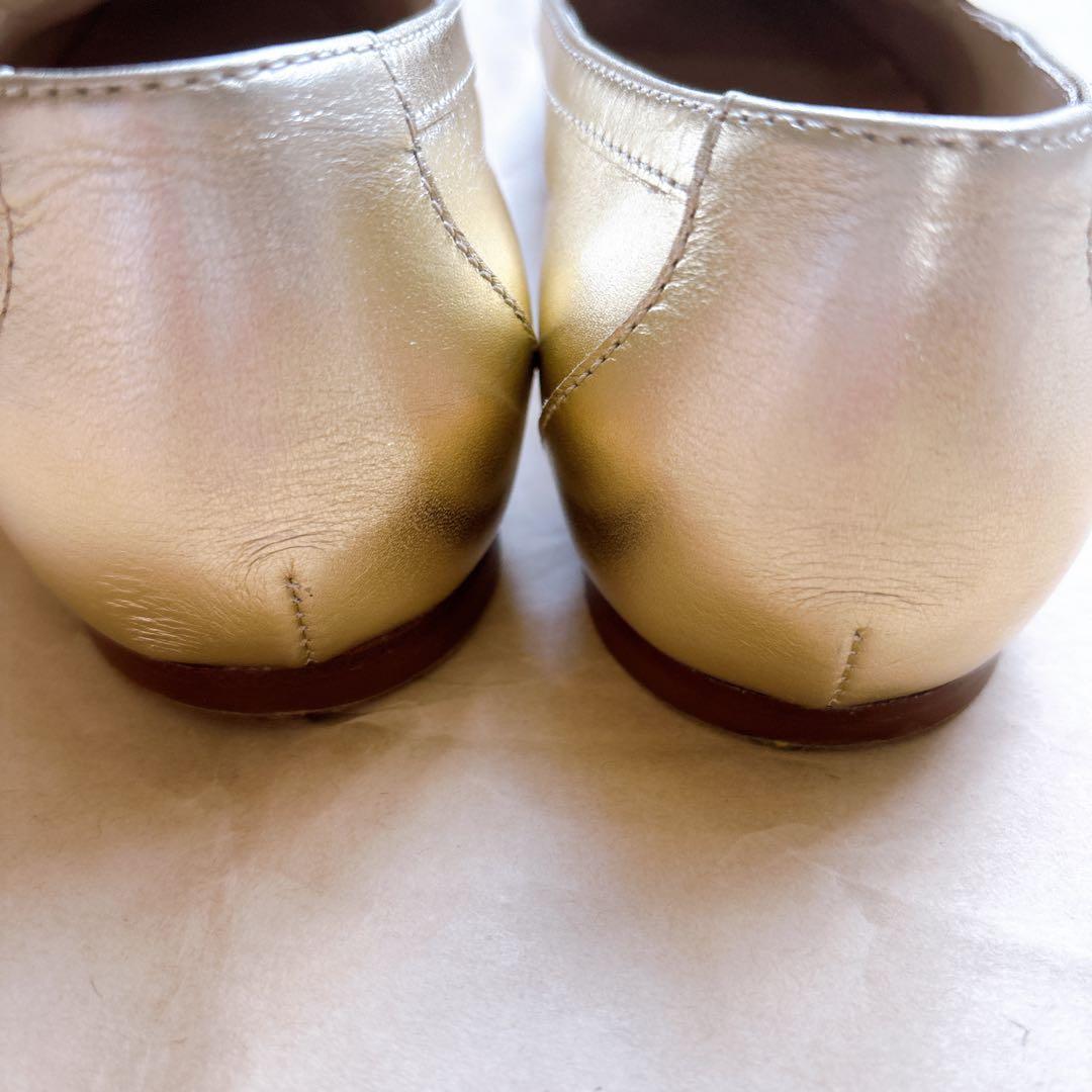 【辺見えみりさん着用】TOD'Sロンハーマン24cmコラボローファー37ゴールド