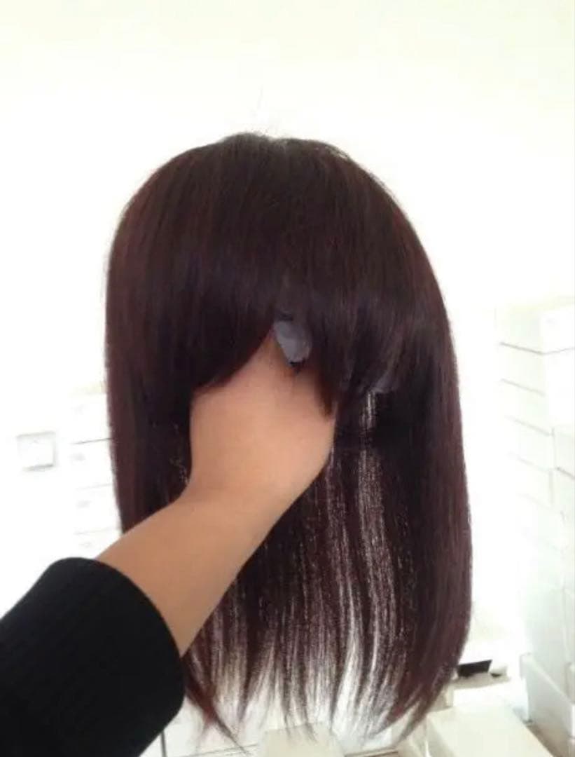 人毛100%☆ヘアピース 部分ウィッグ　かつら 白髪隠しPV35