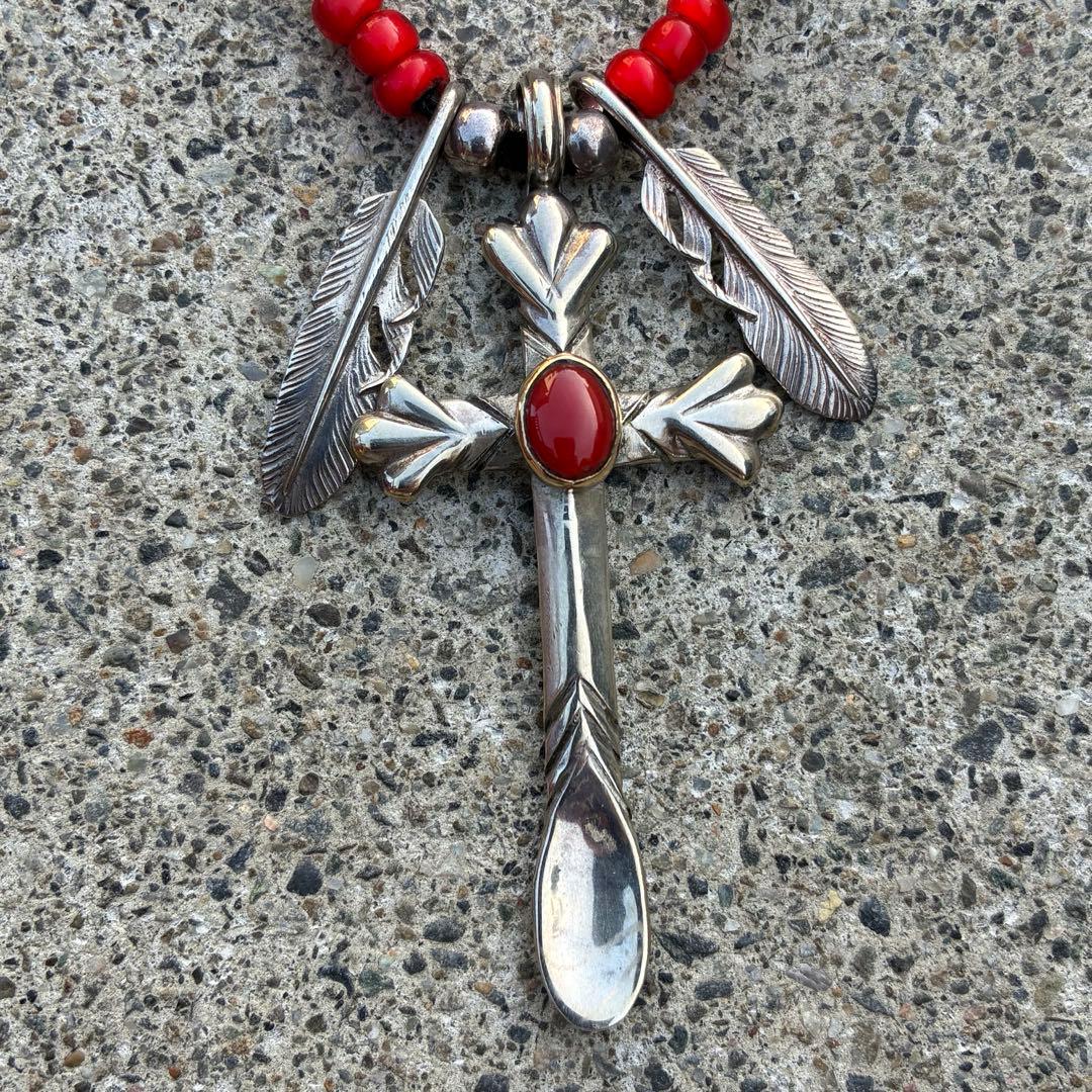 ビンゴブラザーズ　フェザー2枚革紐ビーズ