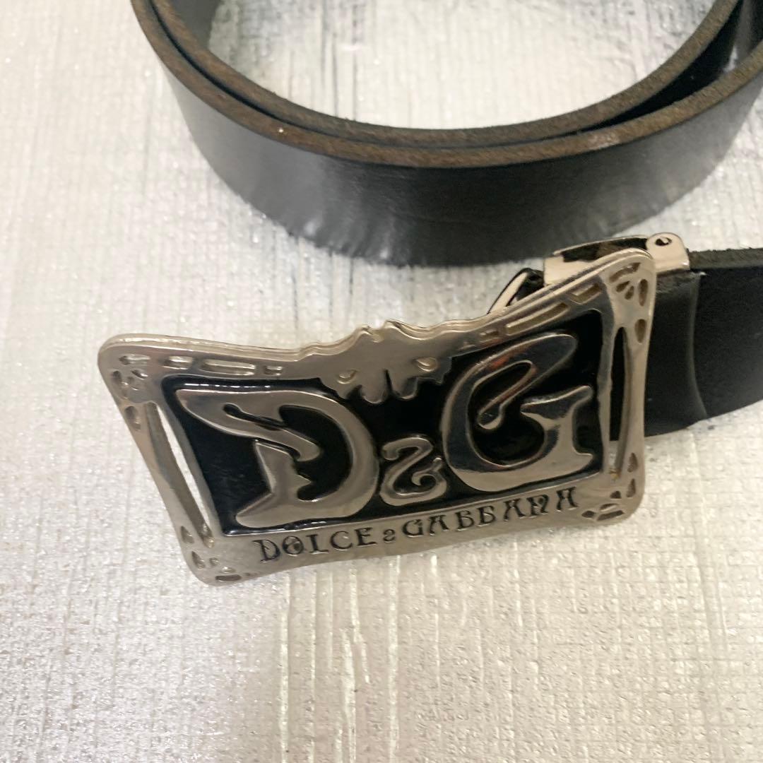 希少　ドルチェ&ガッバーナ ベルト D&G デカロゴ アゲハ蝶　ブラック