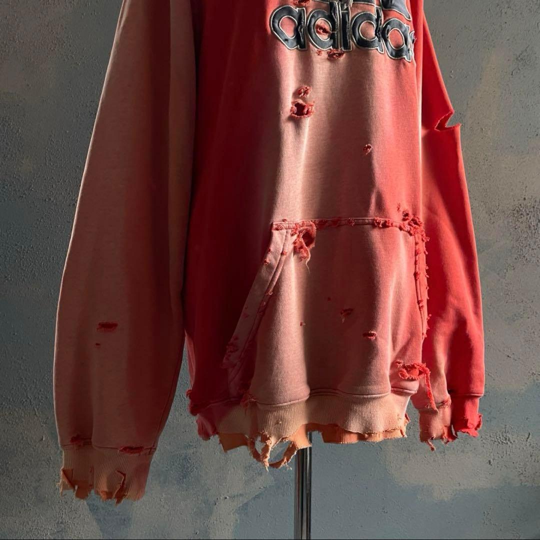 y2k“broken”鬼フェード“襤褸“4XO”フードboro sweat