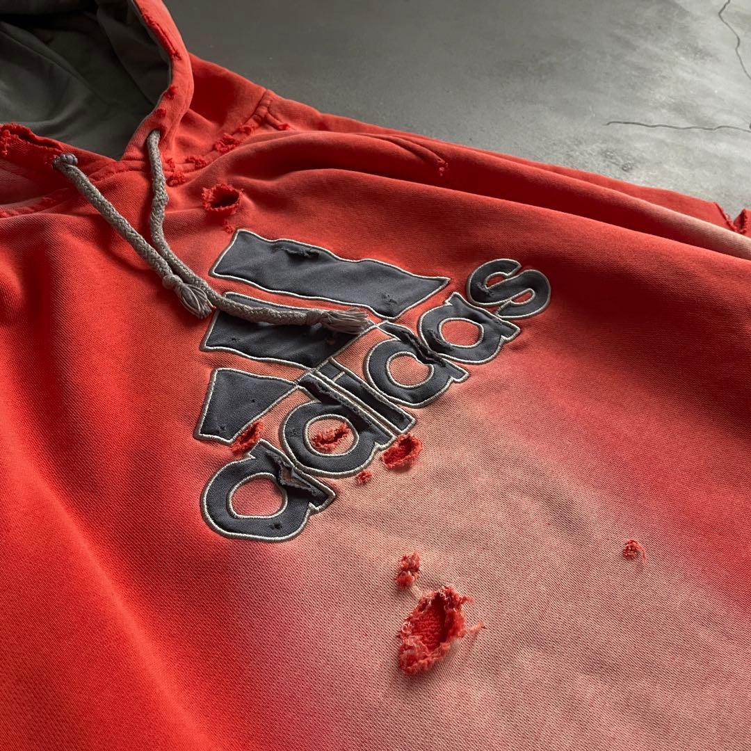 y2k“broken”鬼フェード“襤褸“4XO”フードboro sweat