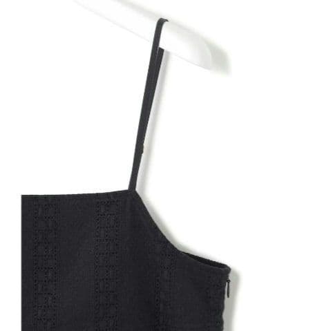 新品 23区【洗える】コットンエンブロイダリー キャミソール 44 ブラック系