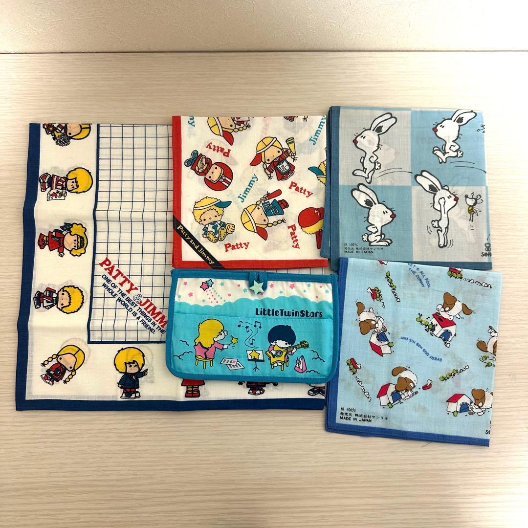 昭和レトロ サンリオ キキララ ティッシュケース ハンカチ パティ＆ジミー