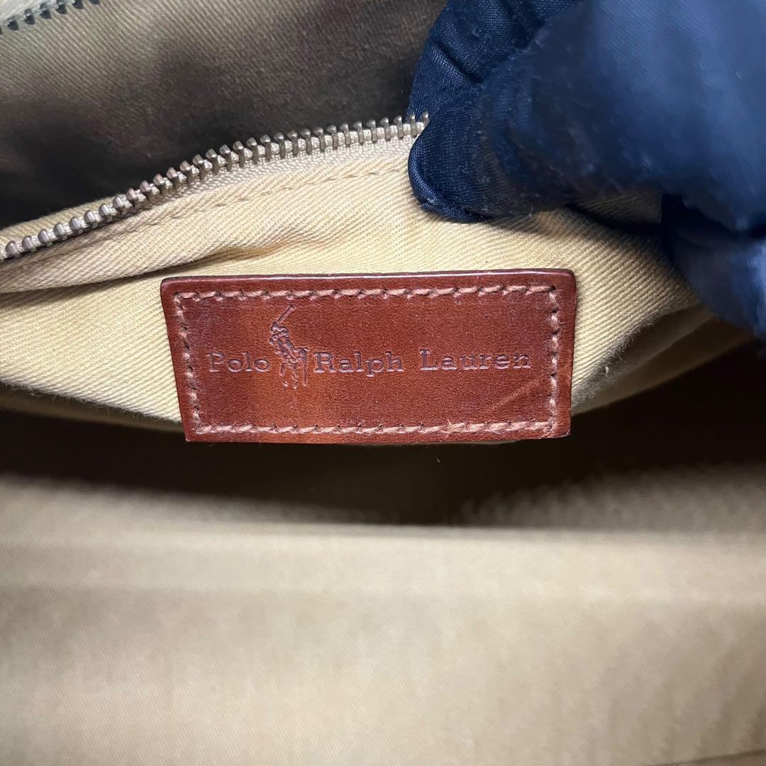 ポロラルフローレン 2way ミニボストンバッグ ショルダー チェック柄 PVC