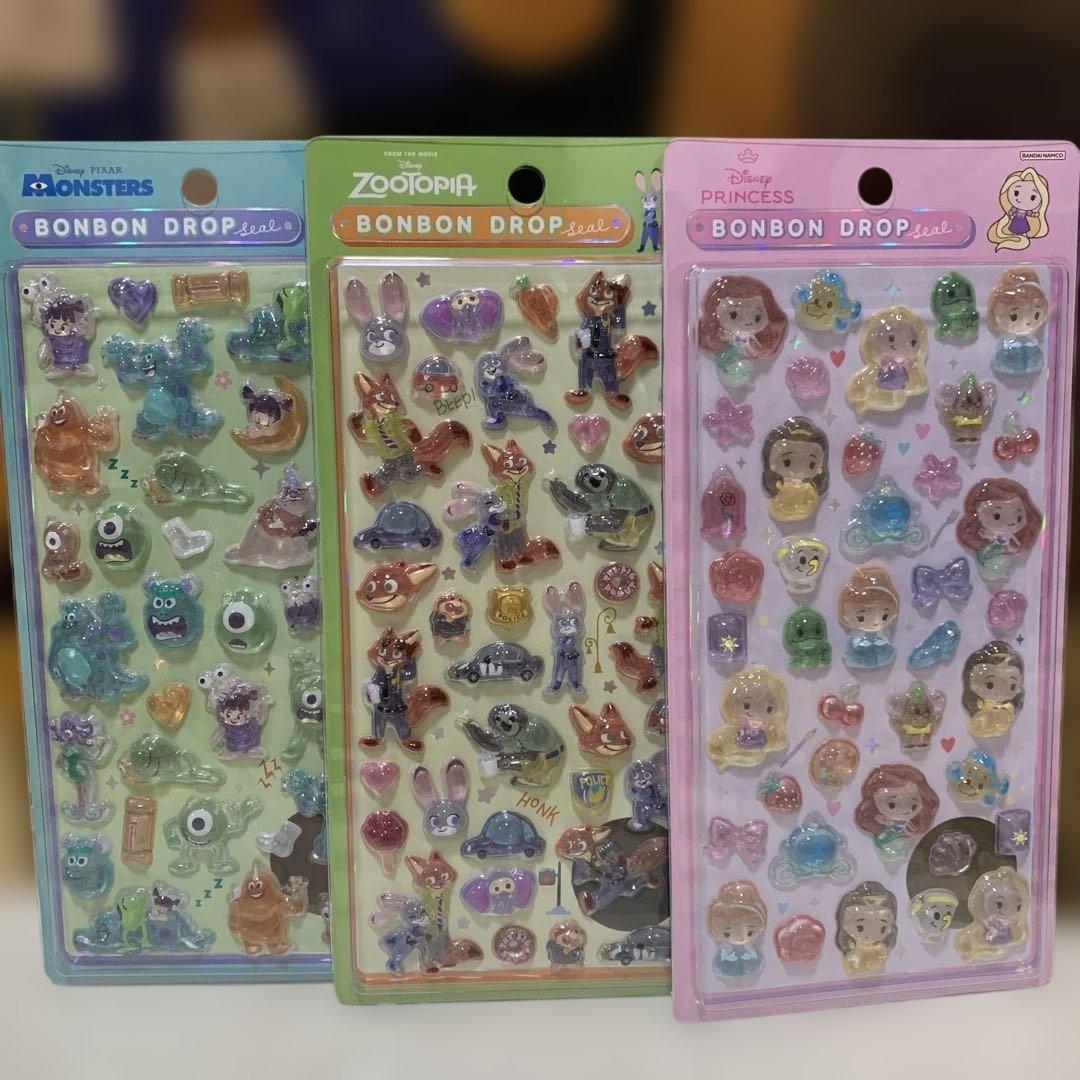 国内正規品　ボンボンドロップシール　ディズニー　３枚セット