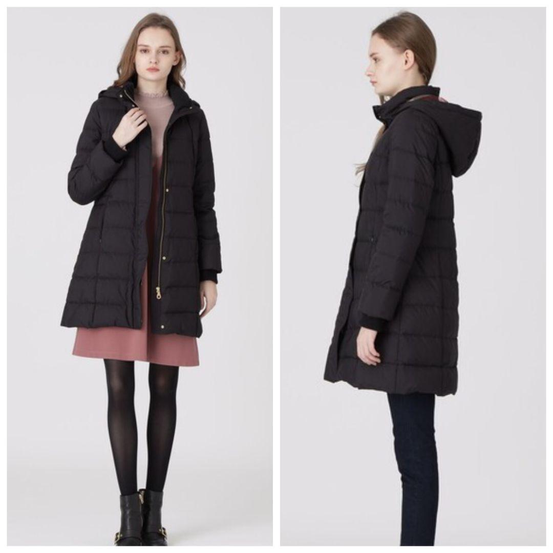 美品★ブルーレーベルクレストブリッジ ダウンコート フード チェック 36