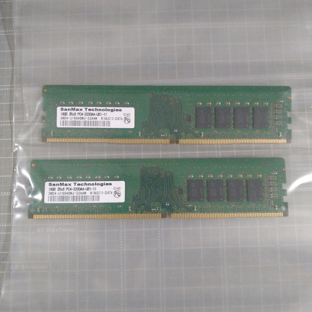 SanMax 16GB PC4-3200AA メモリー (2枚セット)