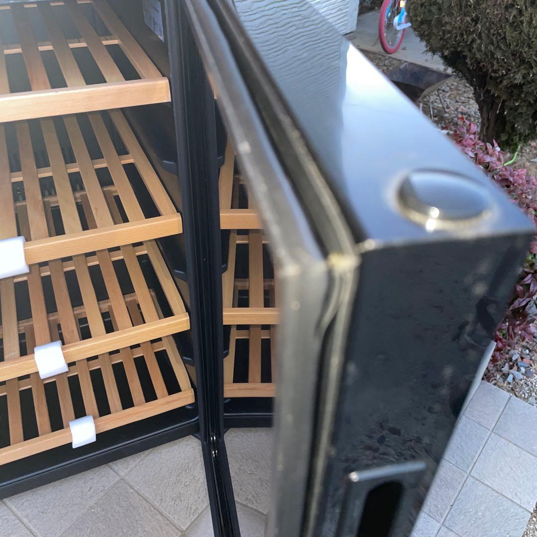 【茨城】ワインクーラー　ワインセラー 2重ガラス扉 4段棚　冷蔵庫