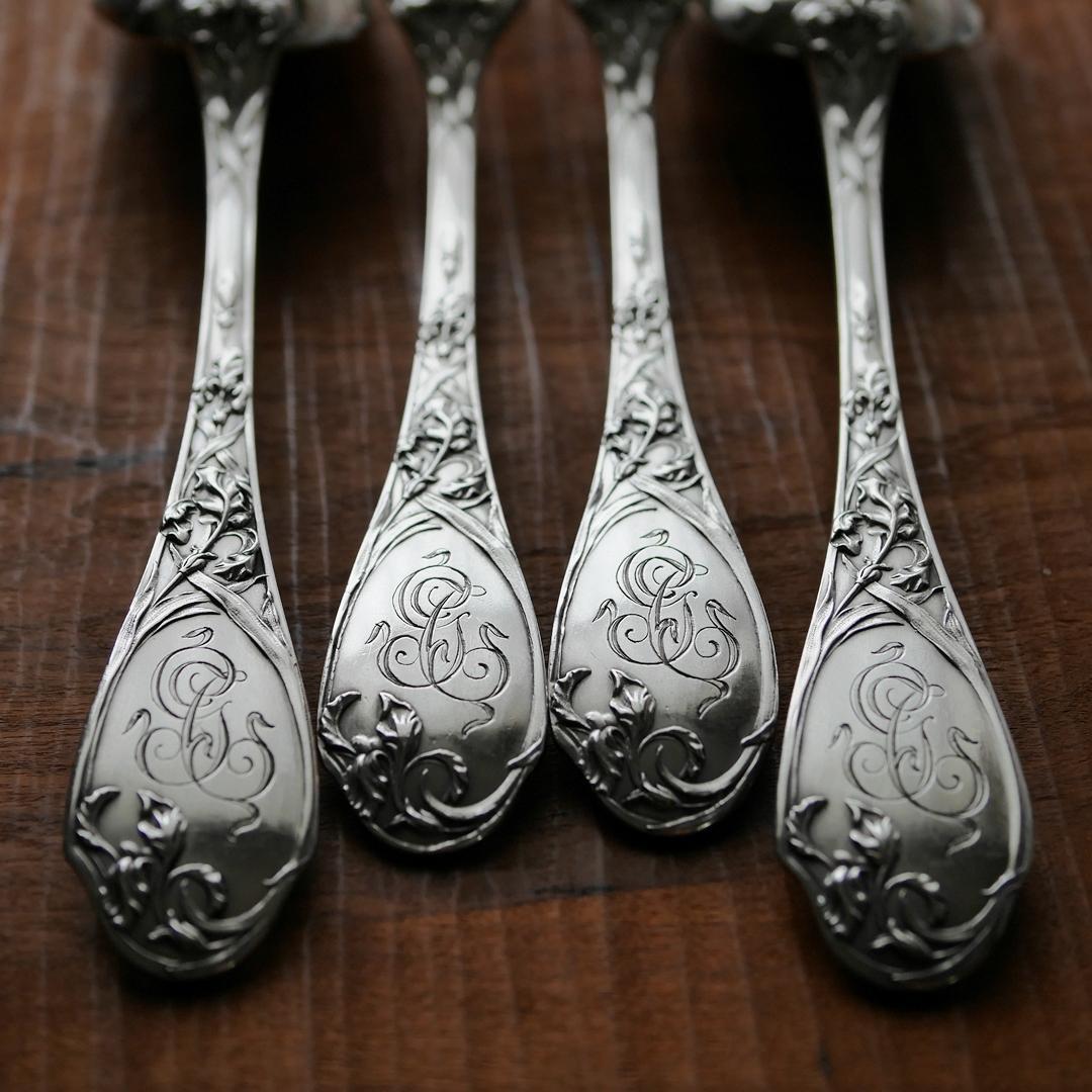 ◆PUIFORCAT◆ピュイフォルカ◆アイリス◆純銀カトラリー2客セット◆