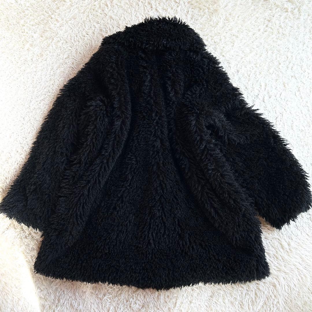 未使用級✨️マリークワント アーカイブ ファー コート ブラック 黒 シャギー