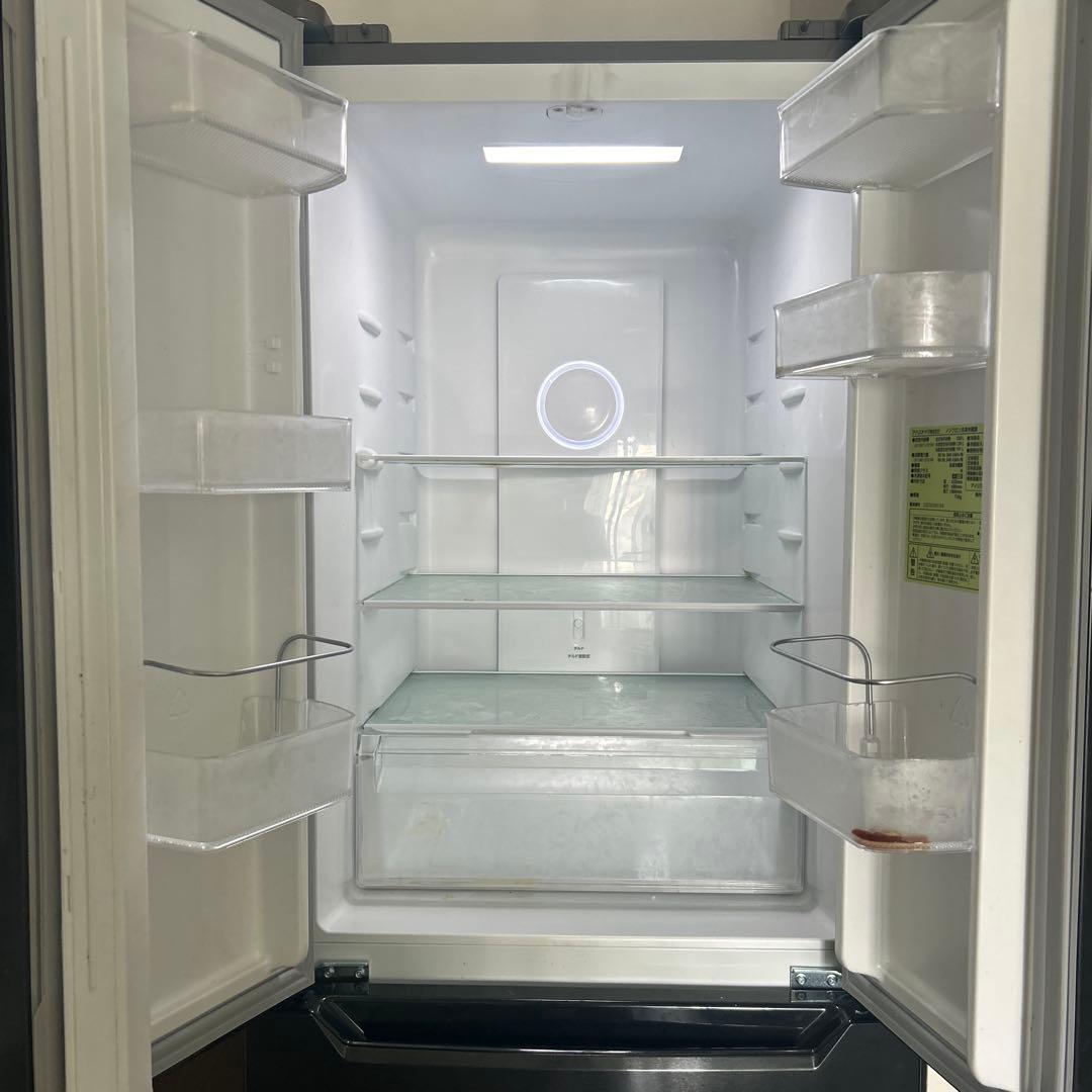 ブラック フレンチドア冷蔵庫　IRIS OHYAMA