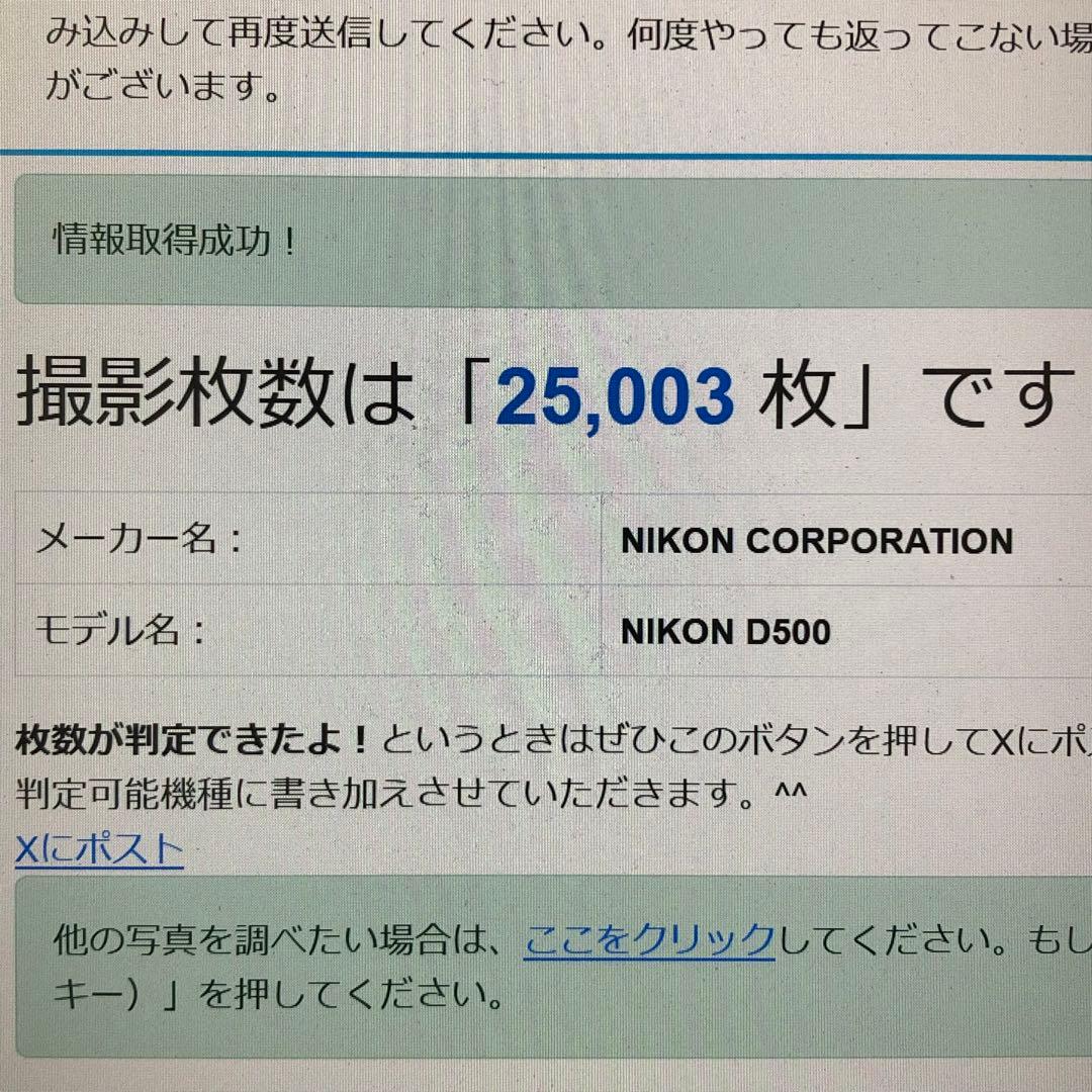【美品】ニコン　Nikon　デジタル一眼レフカメラ　D500　ボディ