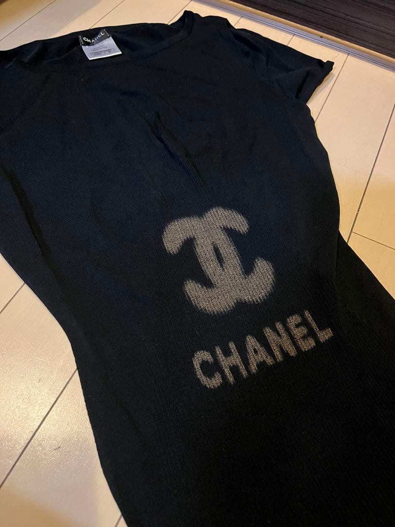 正規品　CHANEL ブラック 半袖 トップス　サマーニット