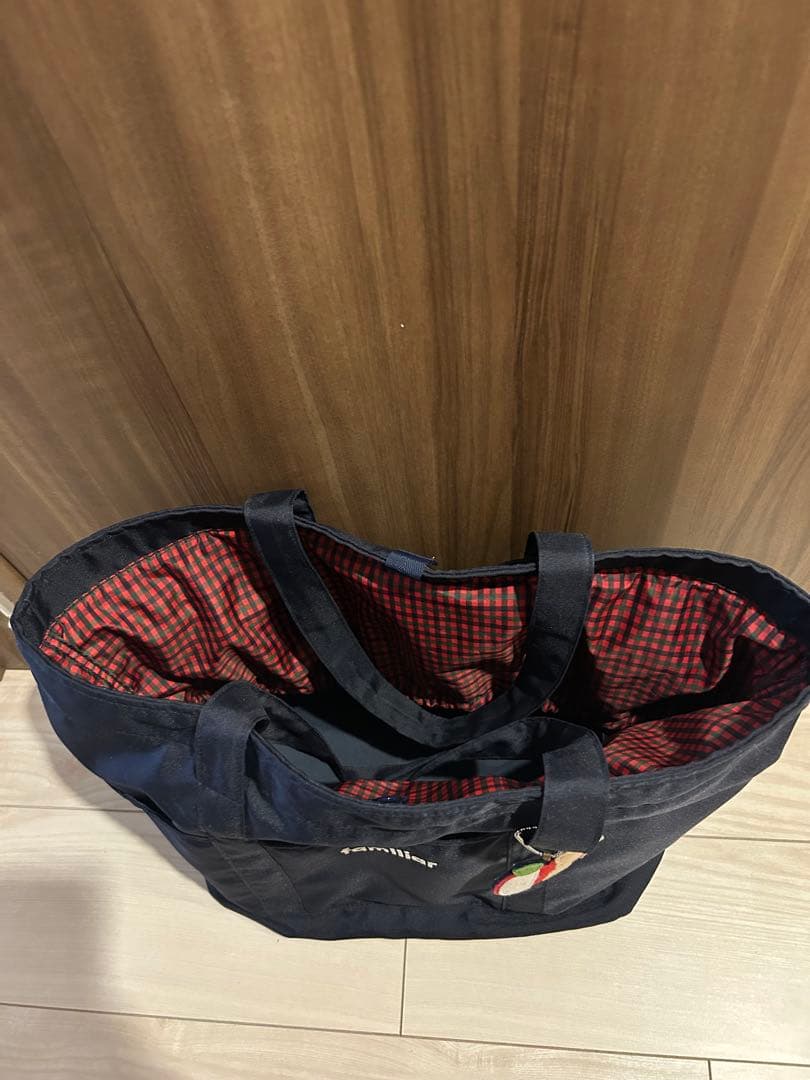 familiar マザーズバッグ 赤チェック