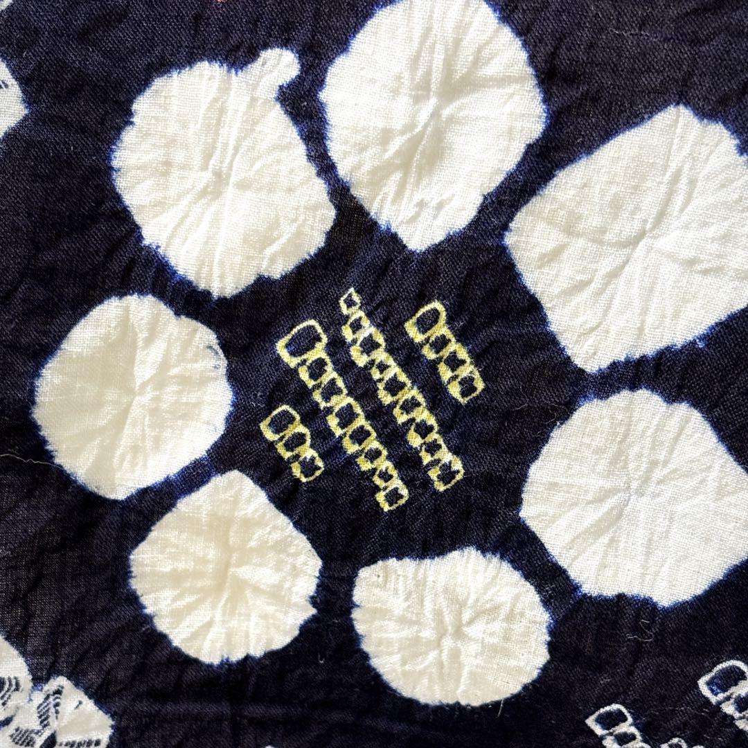 A61有松鳴海絞り 高級浴衣 綿　手縫い仕立て　仕付け糸　美品