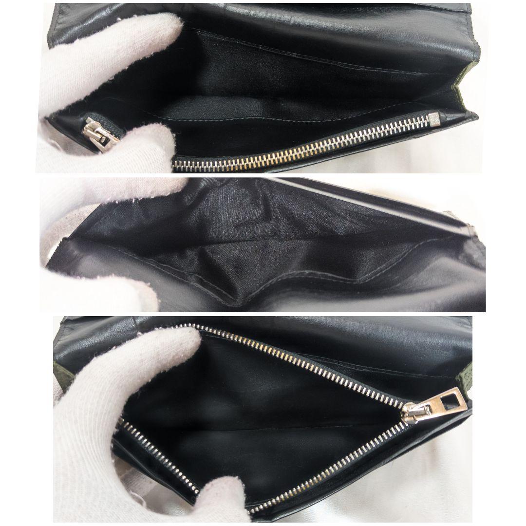 【美品】 LOEWE ロエベ 長財布 アナグラム リネン グリーン