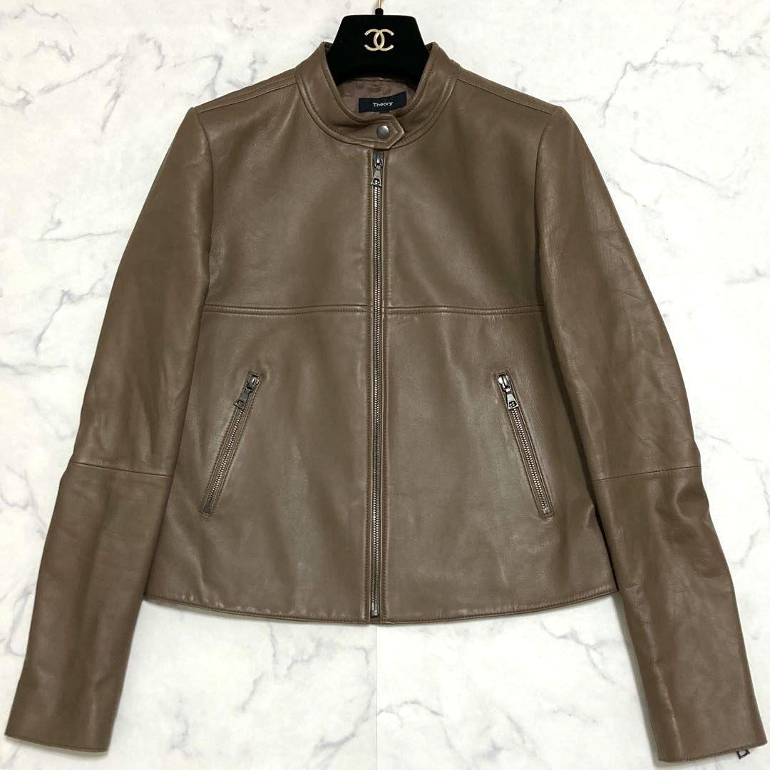 【希少美品】Theory ラムレザー ライダースジャケット BAVEWICK N