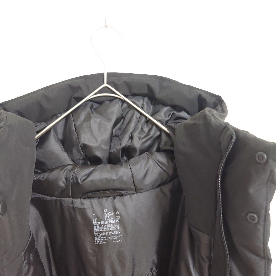 【新品】無印良品 フードジャケットジャンパー XL ブラック メンズ　洗える中綿