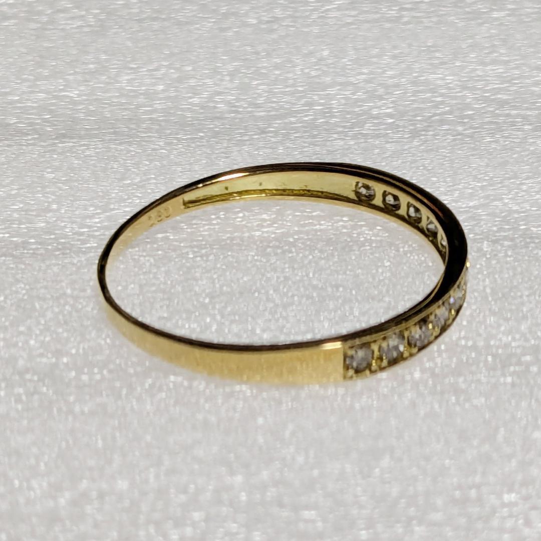 K18 イエローゴールド ダイヤ 0.3ct リング 19号 鑑別カード付