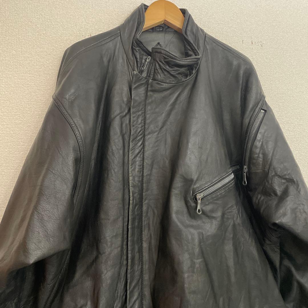 ヴィンテージ本革【renoma】希少ロングライダースジャケット コートY2K古着