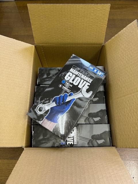 厚さが違う！高耐久　工業用ニトリルグローブ　テクトマンL　まとめて10箱1Set