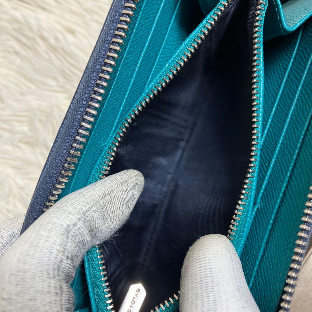 【未使用級】ブルガリ ラウンドジップ ビーゼロワンレザーネイビー FRID搭載