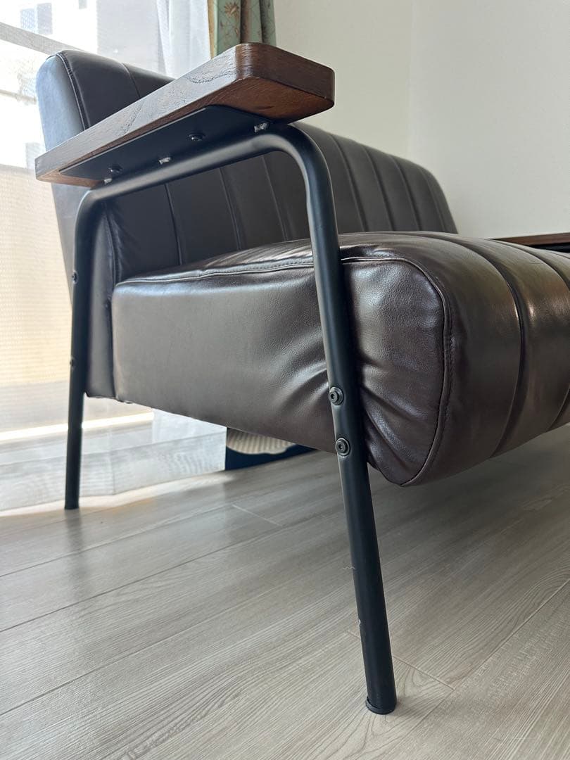 汚れに強い　合成皮革 2人掛けソファ(Nシールド ステイン2KD DBR)