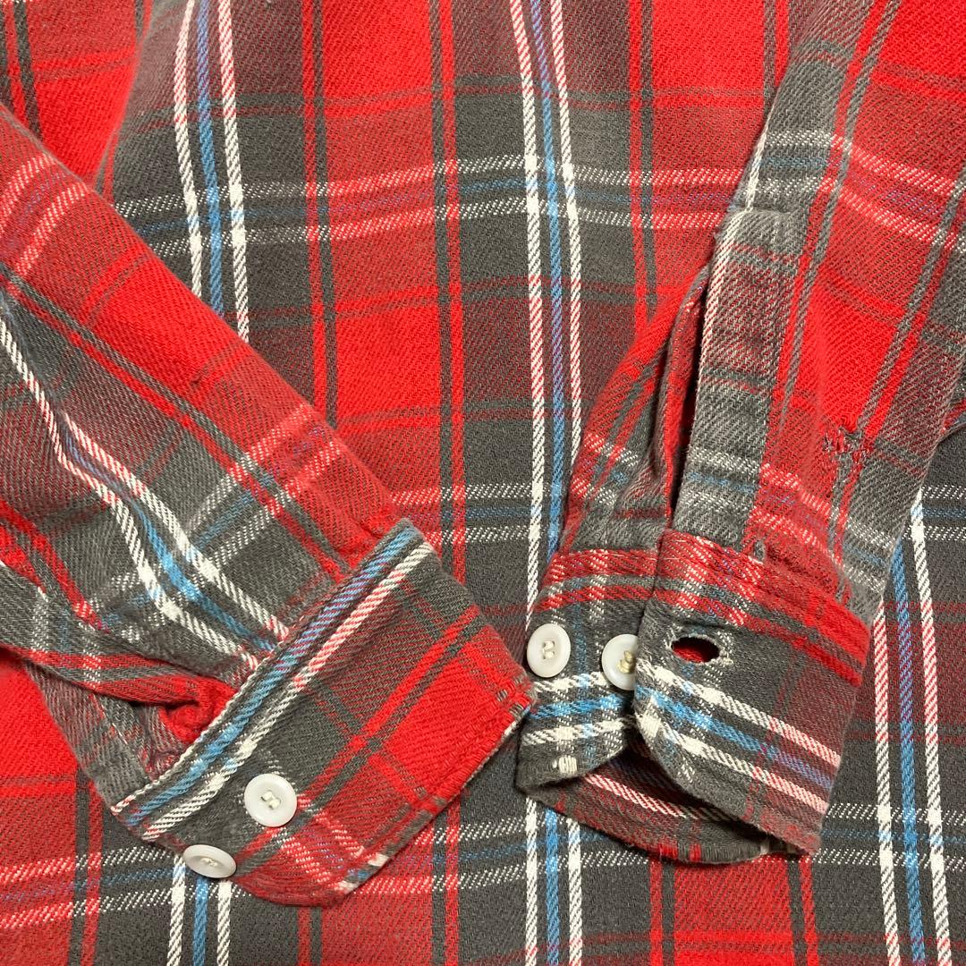 ベルベルジン購入‼️早い者勝ち‼️好配色BIG MAC ネルシャツ レッド/グレー