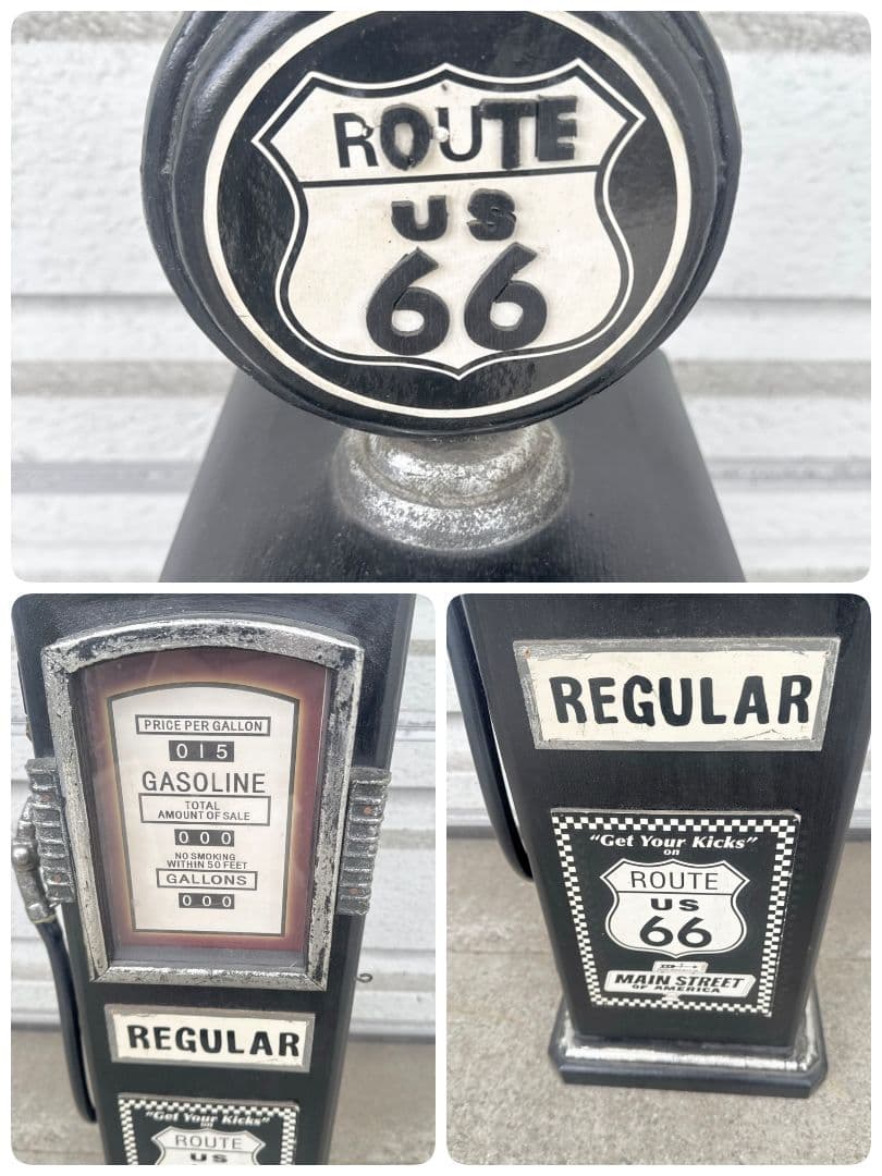 アメリカン雑貨 CDタワー 収納 ケース キャビネット ガスポンプ型 ルート66