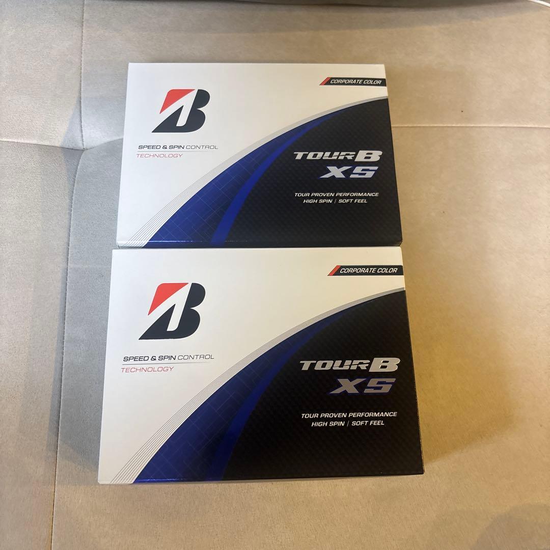 新品未使用ブリヂストン TOUR B XS ゴルフボール 2箱コーポレートカラー