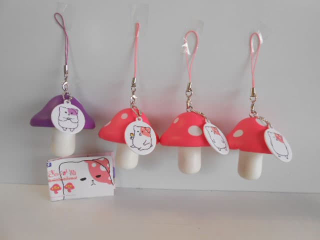 ♯Kti17AF　きのこいぬ きのこ スクイーズ ストラップ 人気4種