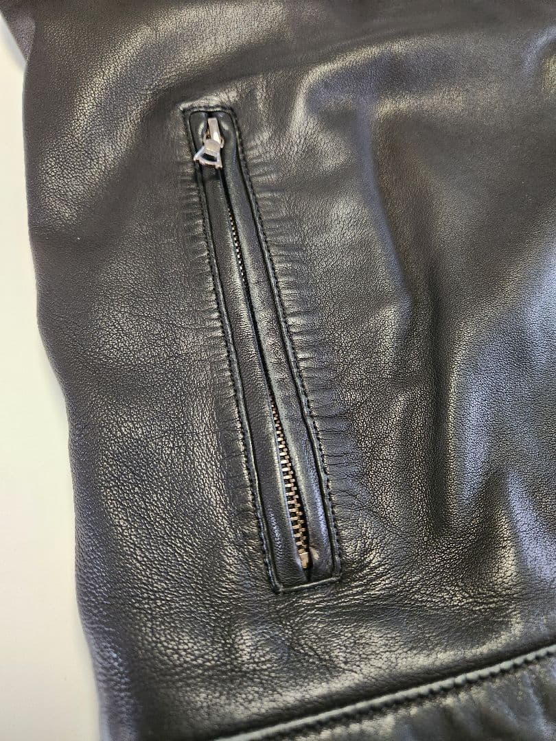 トゥモローランド　BLUE WORK　ラムレザー　シングル　ライダース　黒　M