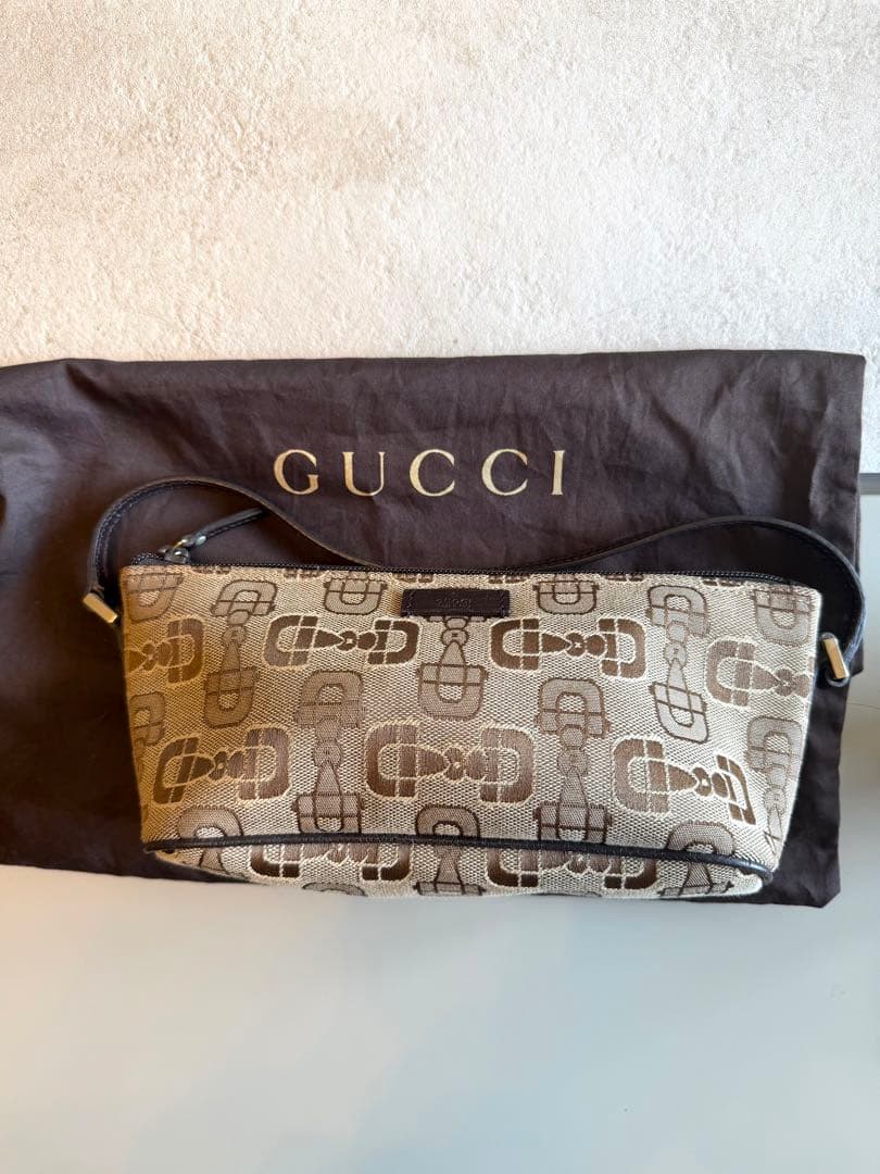 【美品】グッチ アクセサリーポーチ ミニバッグ GG キャンバス