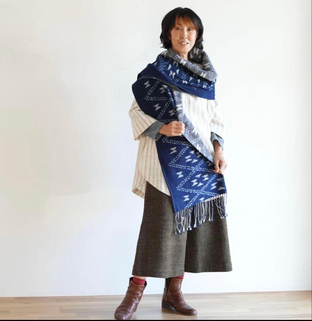 うさとの服  usaato コットン チェック柄大判ストール 新品