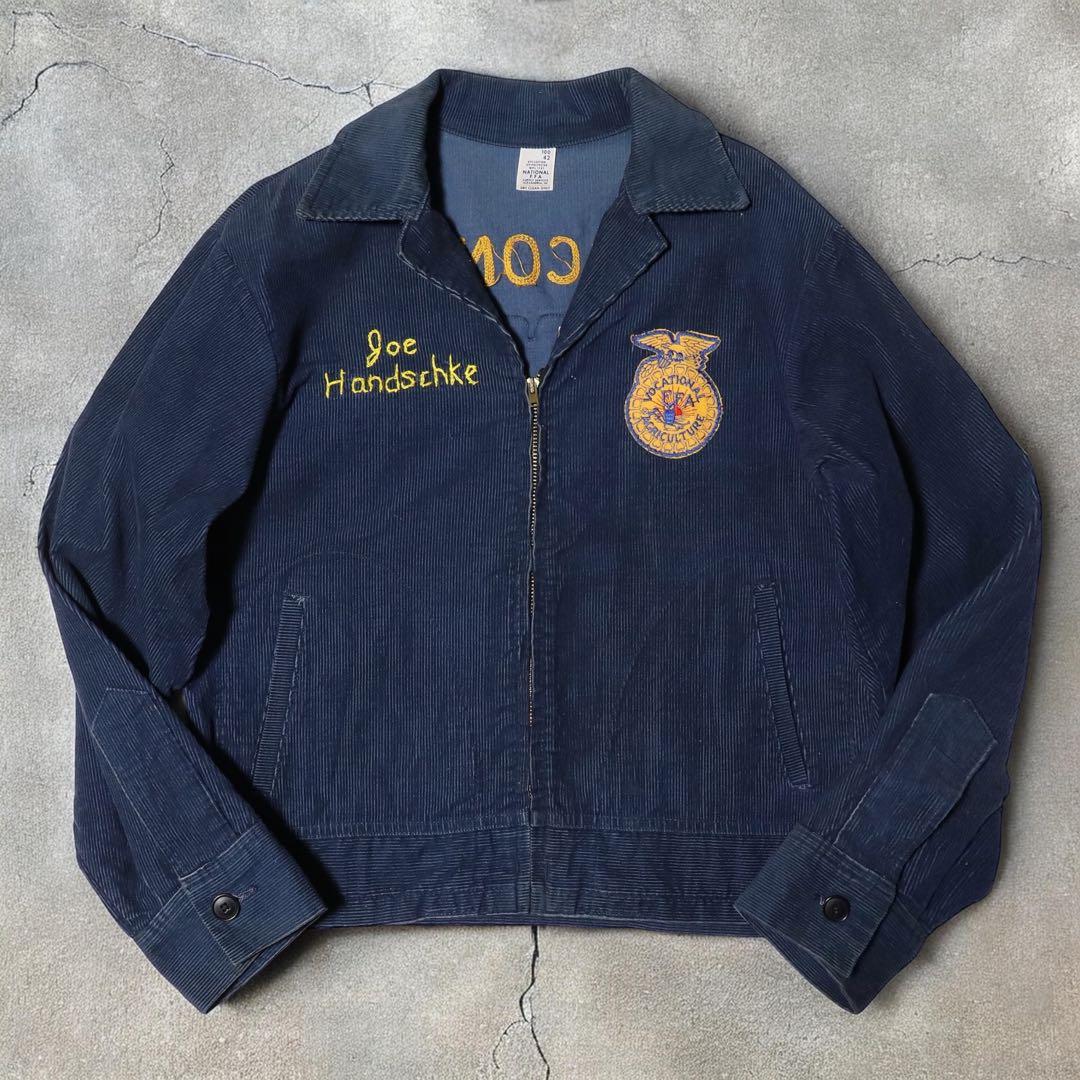 80s★FFA★ファーマーズジャケット★刺繍 ワッペン★USA製★短丈★L★42