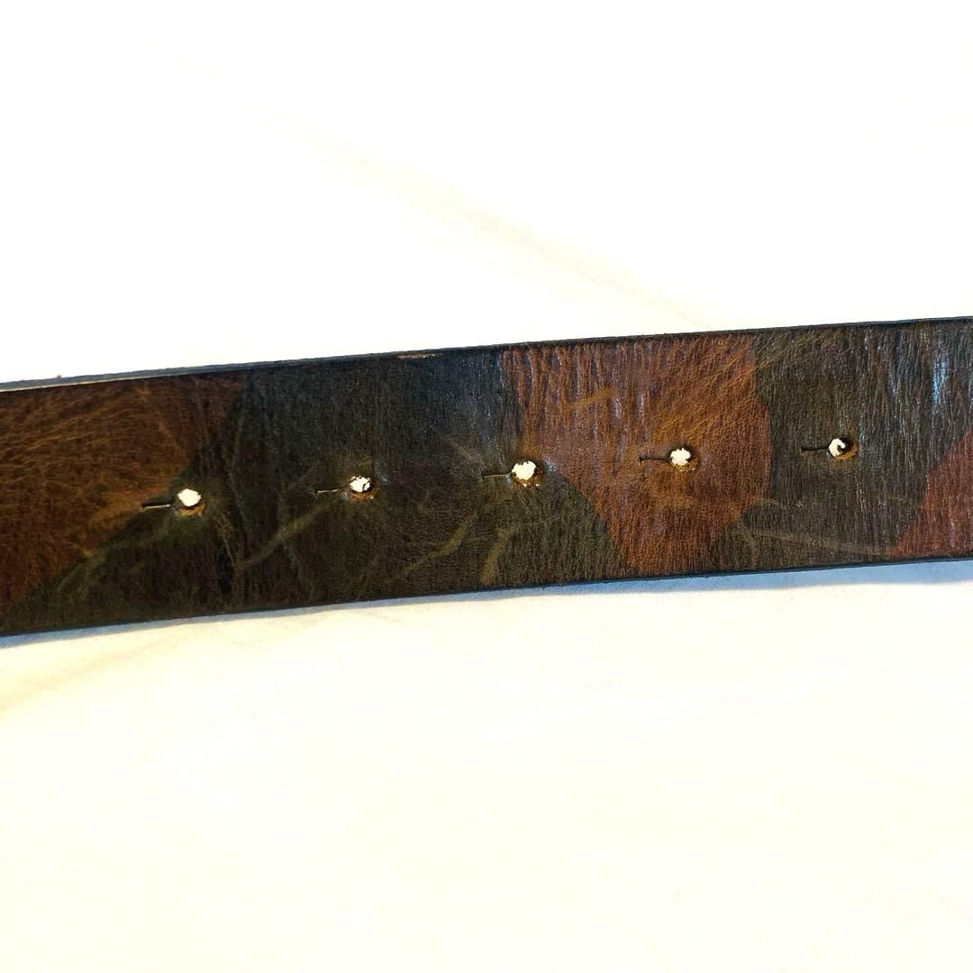 DIESEL 牛革 スカルバックル レザーベルト イタリア製 カウレザー ドクロ