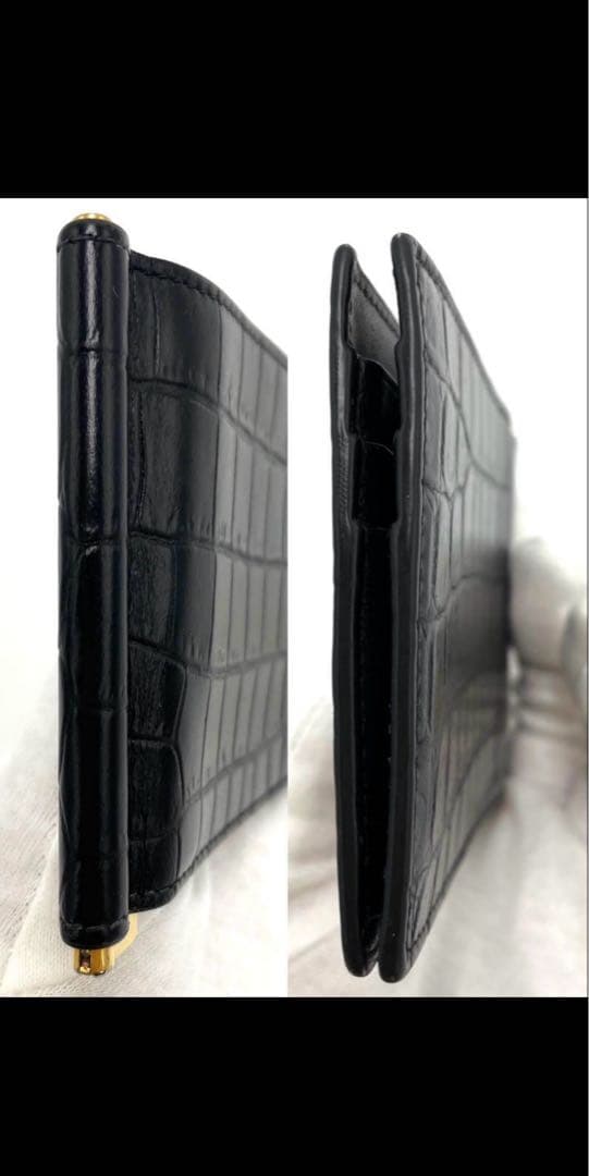 サンローラン マネークリップ クロコ型押し カサンドラ YSLライン