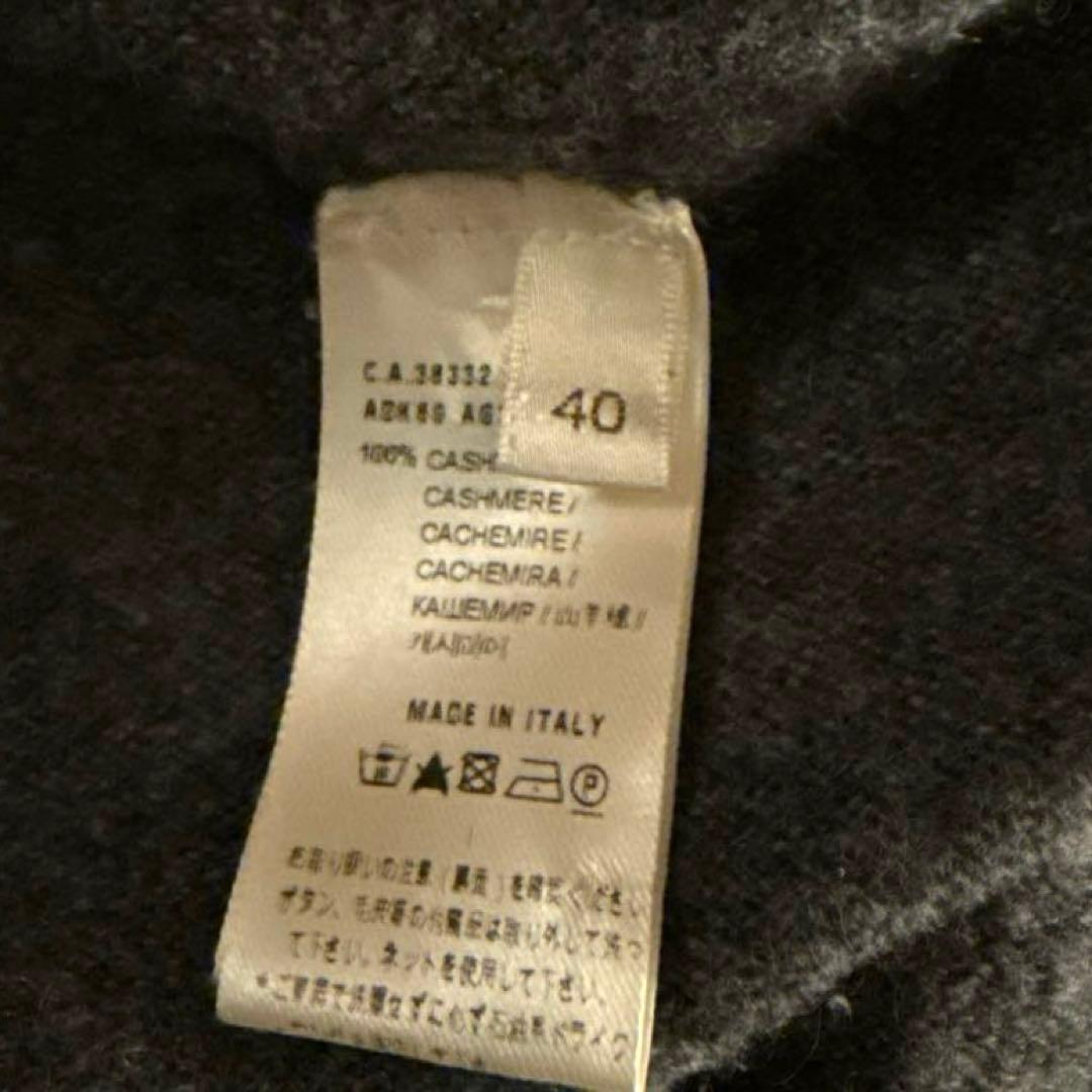 アニオナ Agnona ホワイトカシミヤ ダークグレー ニット ボタン付き