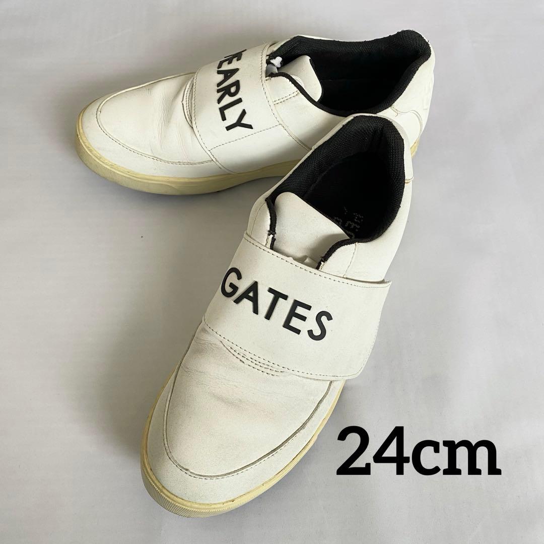PEARLY GATES　89　ゴルフシューズ　靴　スパイク　ホワイト　24cm