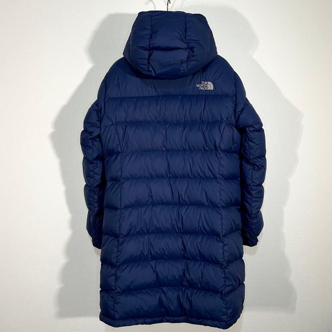 極美品人気 ノースフェイス ダウンコート レディースL フード着脱可 ロゴ刺繍