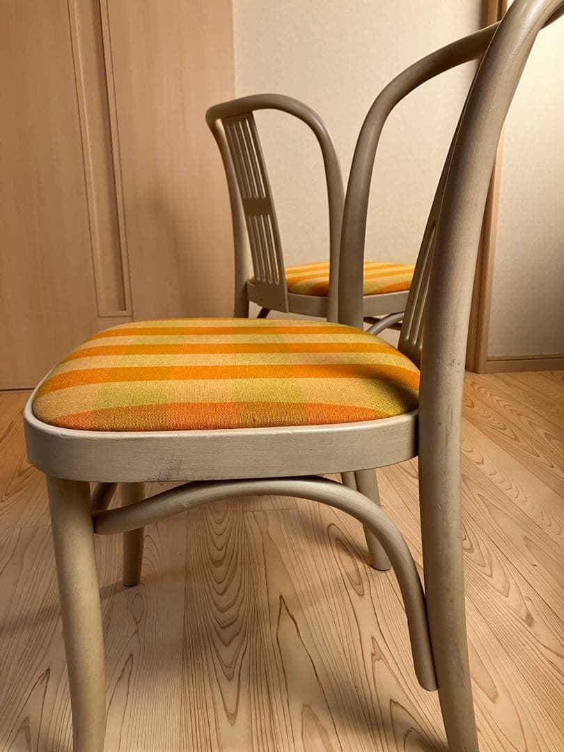 秋田木工　ダイニングチェア　シート張替え済　国産ビンテージ　北欧　曲木　椅子