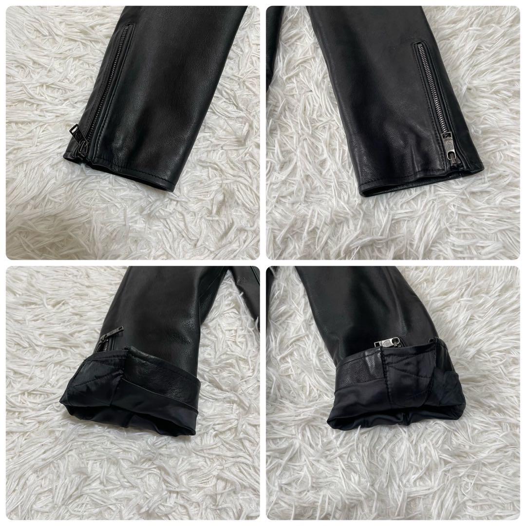 ブラックレーベルクレストブリッジ シングルライダース ジャケット 黒 LL