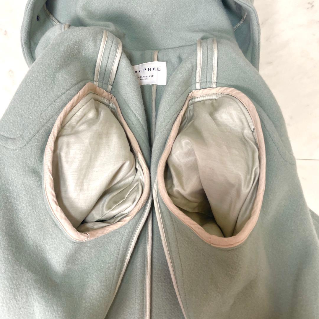 【美品】マカフィー メルトンウール ダッフルコート ブルーグリーン 36 S