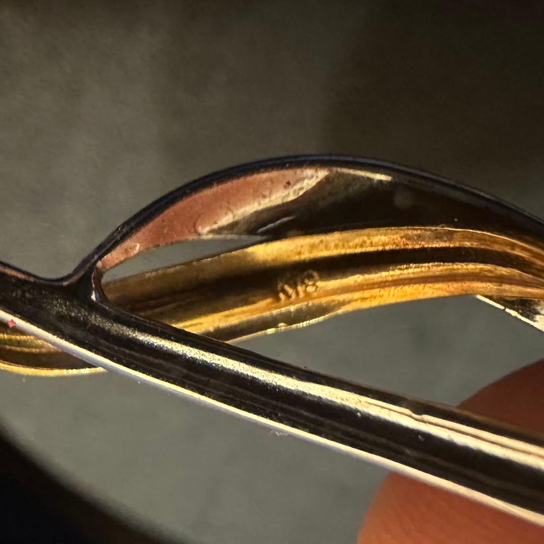 silver k18 真珠　ブローチ