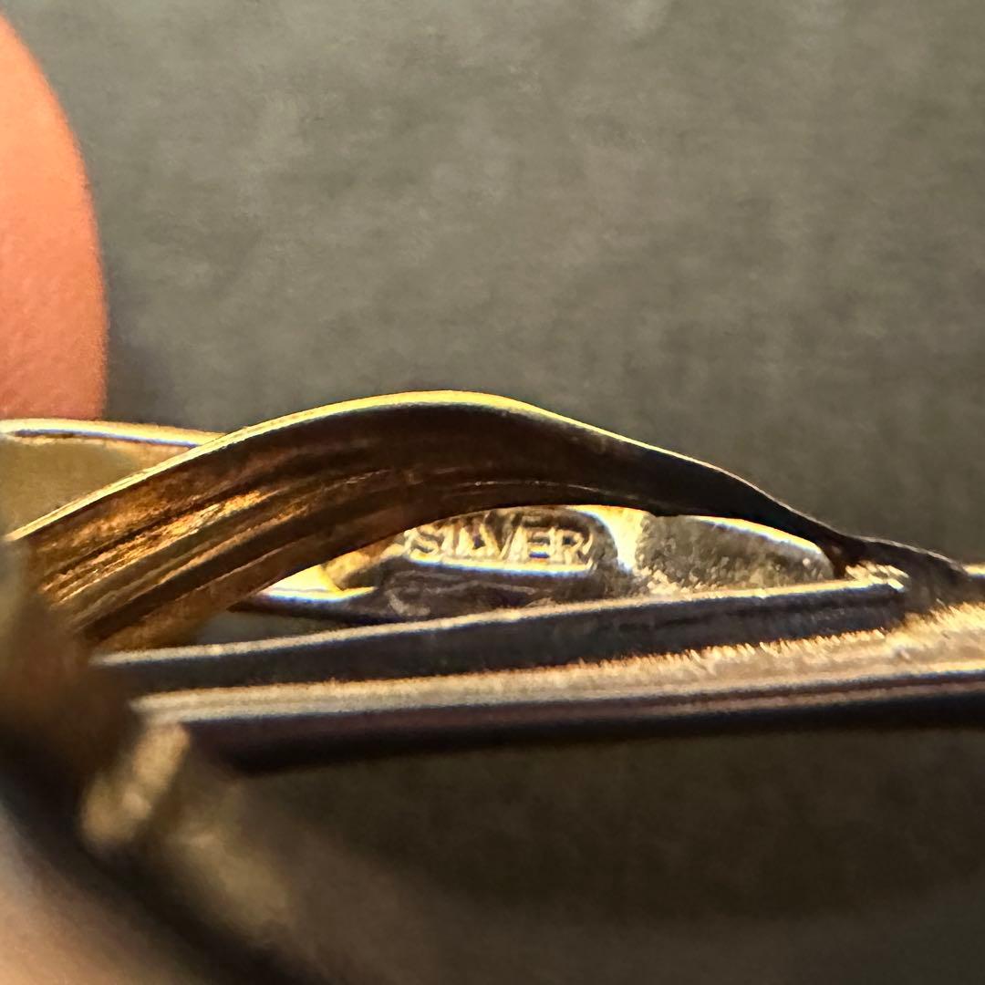 silver k18 真珠　ブローチ