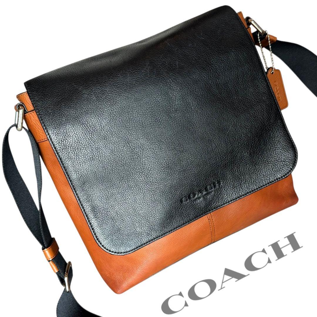 【まさデップさま専用】バイカラー フラップ レザー ショルダーメッセンジャー