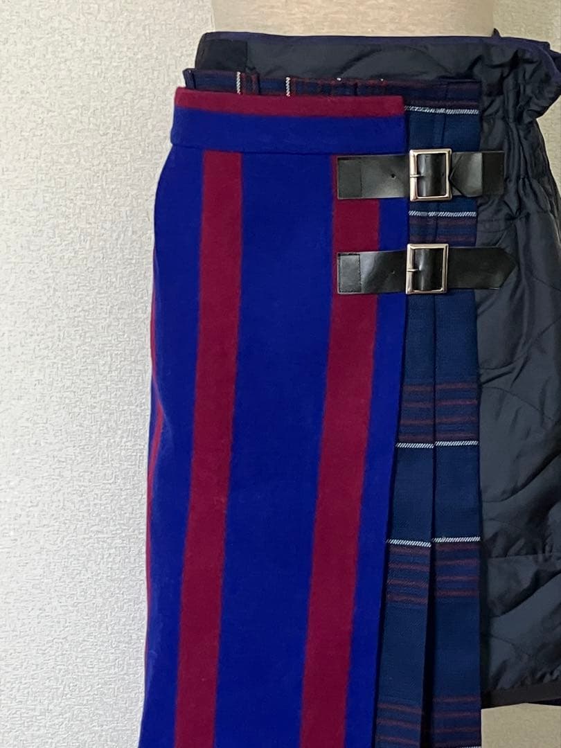 サカイ プリーツキルティングコンビネーションスカート