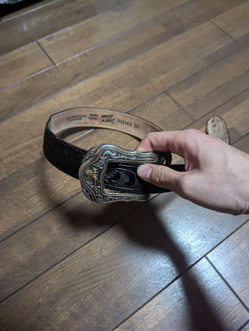 美品 アメ横 ブラック tony lama カウボーイベルト